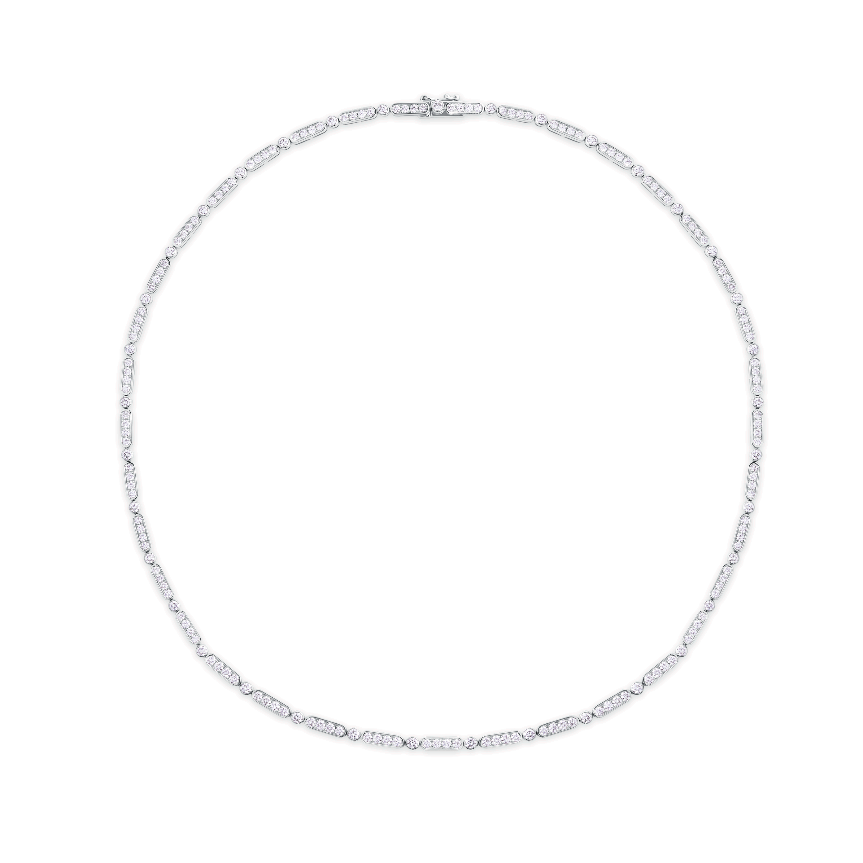 Grain Set Diamond Necklace | WG