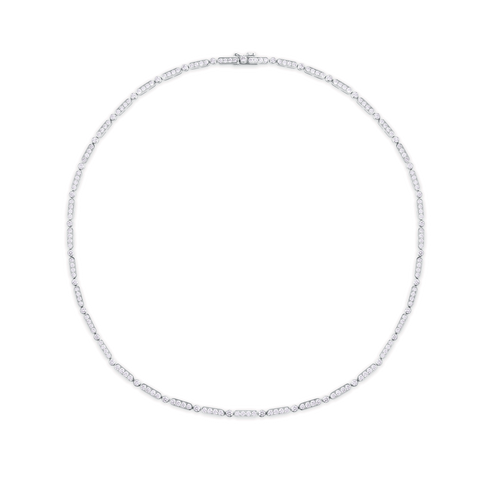 Grain Set Diamond Necklace | WG