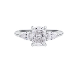 Elongated Cushion and Pear Cut Engagement Ring