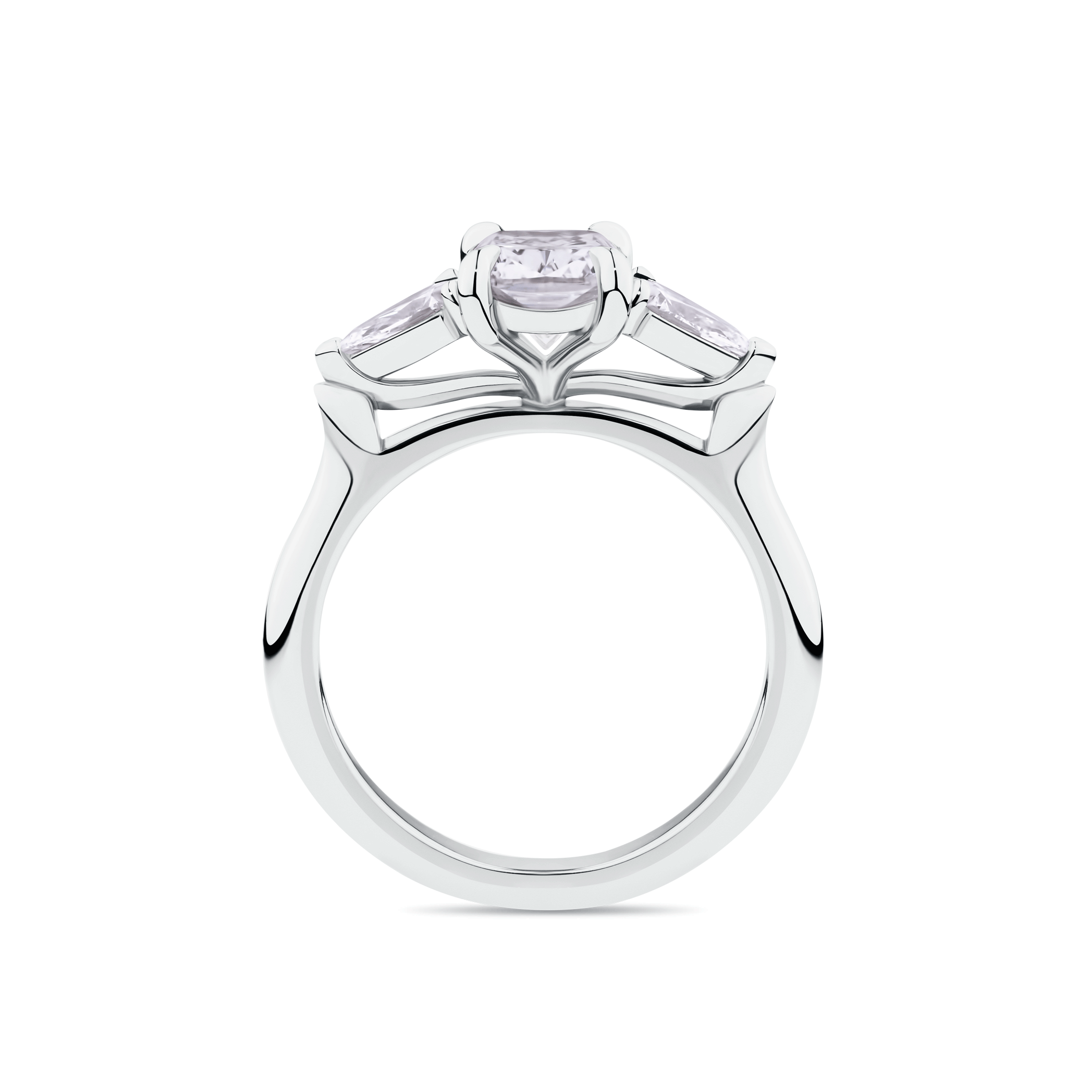 Elongated Cushion and Pear Cut Engagement Ring