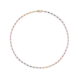 Rainbow Sapphire & Diamond Tennis Necklace