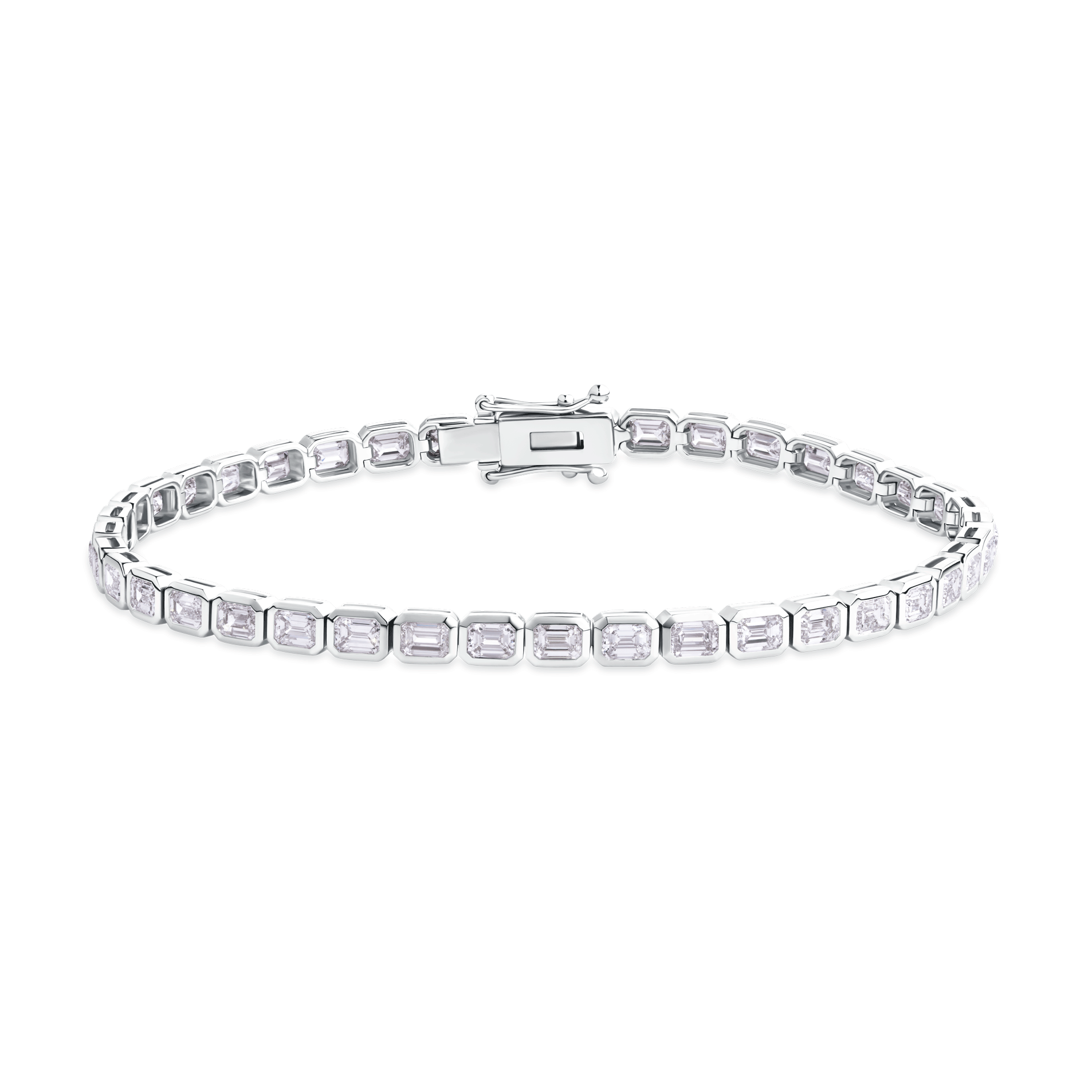 East–West Bezel Emerald Cut Diamond Bracelet