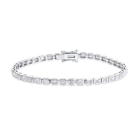 East–West Bezel Emerald Cut Diamond Bracelet