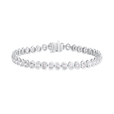 Bezel North-South Oval Diamond Tennis Bracelet | WG