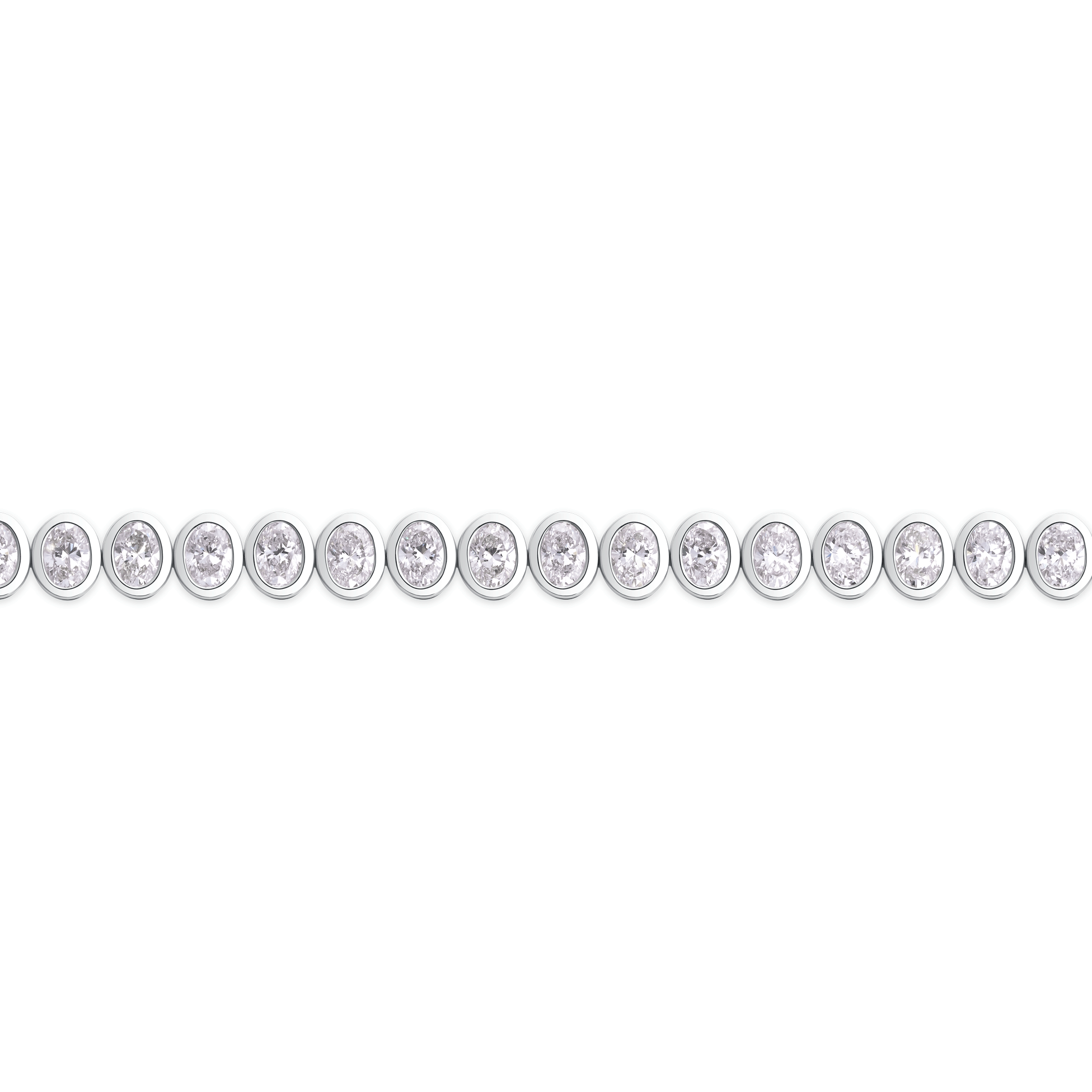 Bezel North-South Oval Diamond Tennis Bracelet | WG