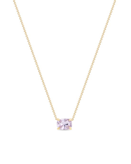 Lilac Sapphire Pendant Necklace in 18ct Gold