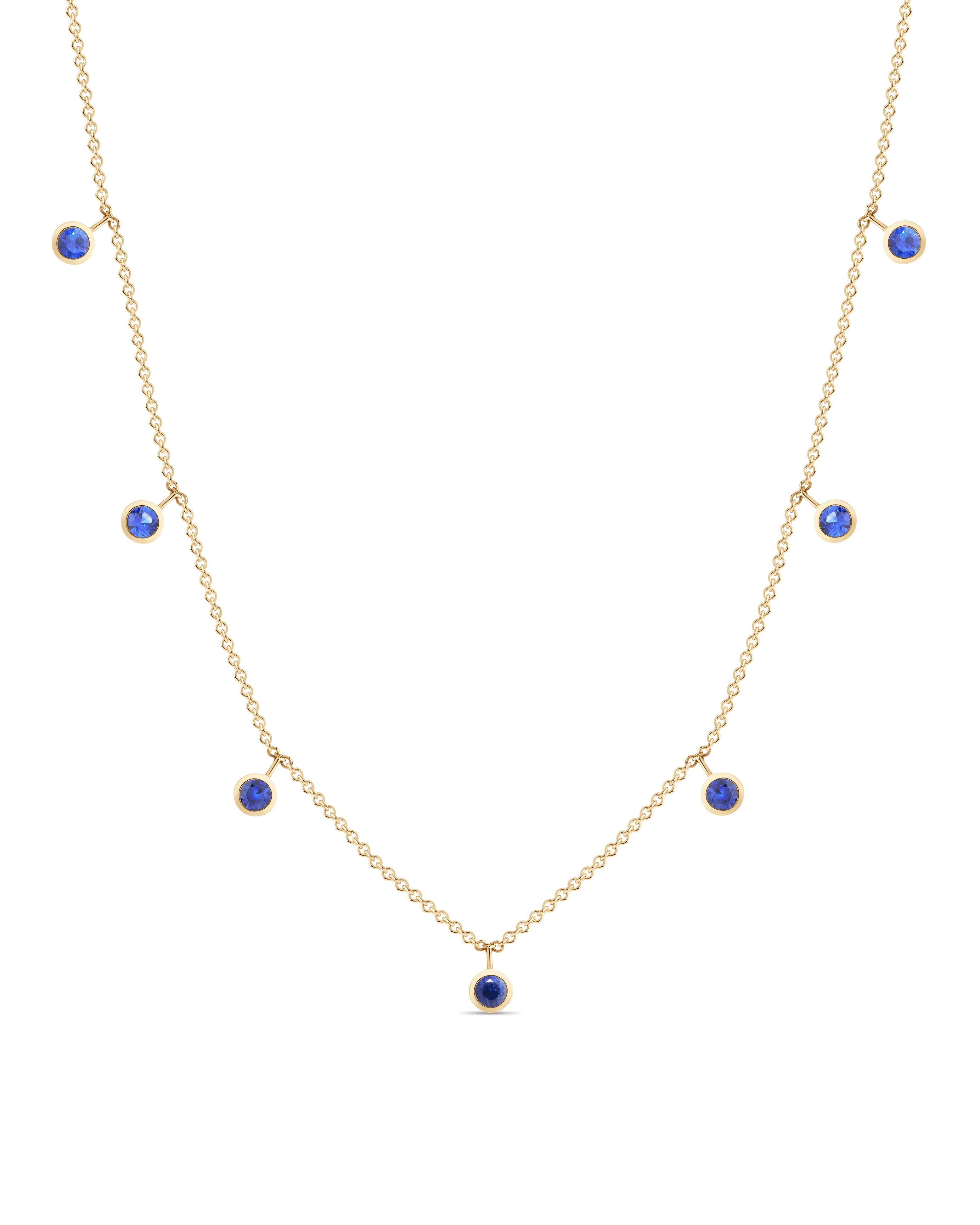 Coloured Gemstone Drop Necklace