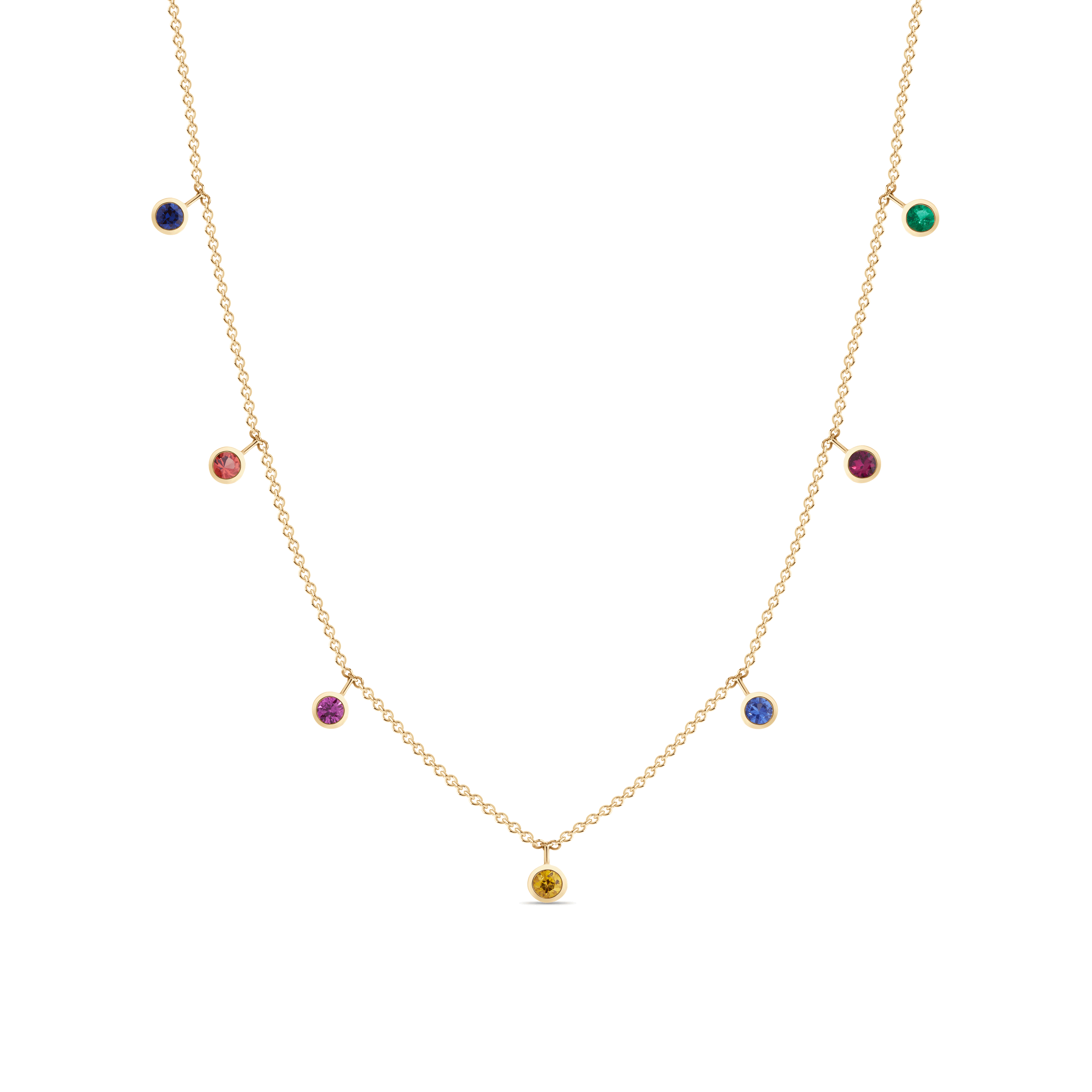 Rainbow Gemstone Drop Necklace