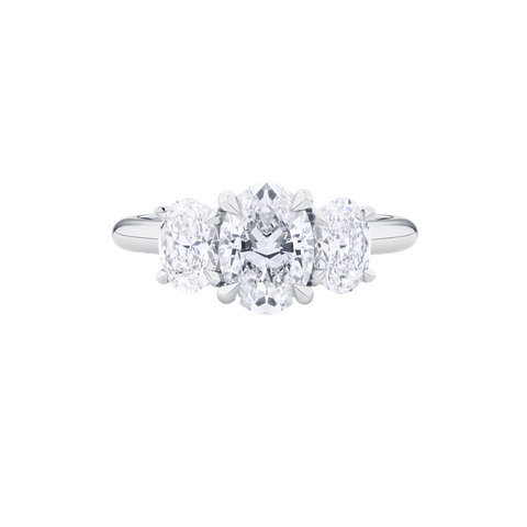 2ct Oval Cut Diamond Trilogy Engagement Ring