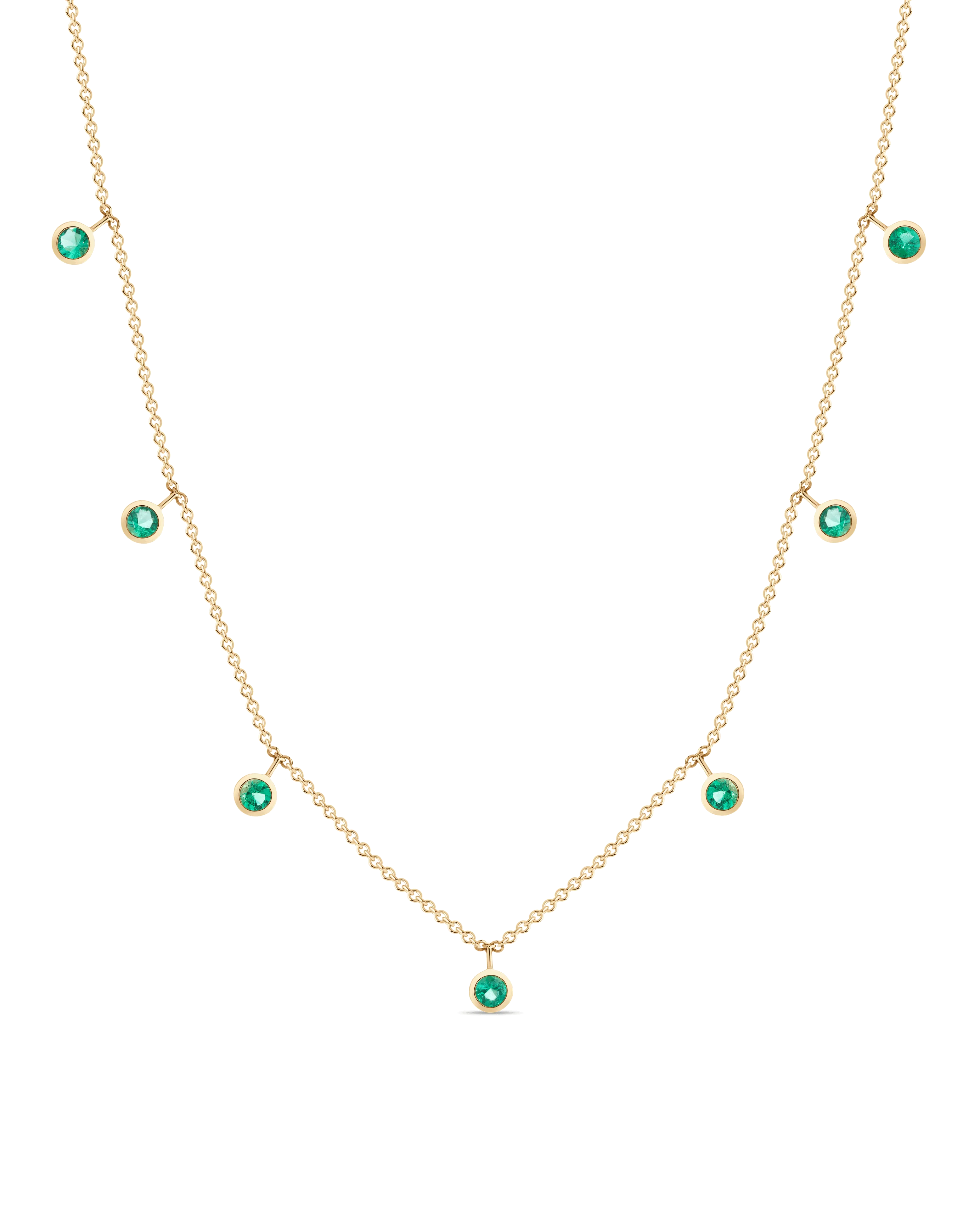 Coloured Gemstone Drop Necklace