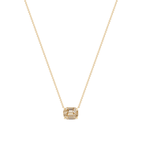 Emerald Cut Zircon Pendant Necklace