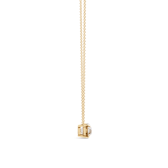 Emerald Cut Zircon Pendant Necklace in 18ct Gold