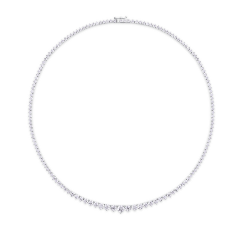 Tri Claw Graduated Tennis Necklace | Grand