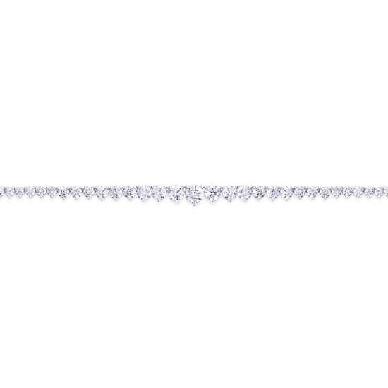 10ct Tri Claw Graduated Tennis Necklace in 18ct Gold