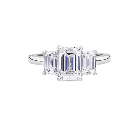 AG.03 | Emerald Cut Trilogy Engagement Ring