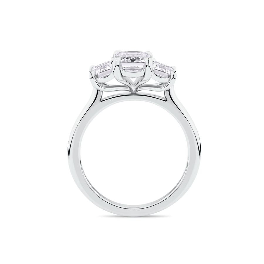 AG.03 | Emerald Cut Trilogy Engagement Ring
