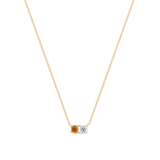 The Duo Necklace | Radiant Cut Diamond & Orange Diamond