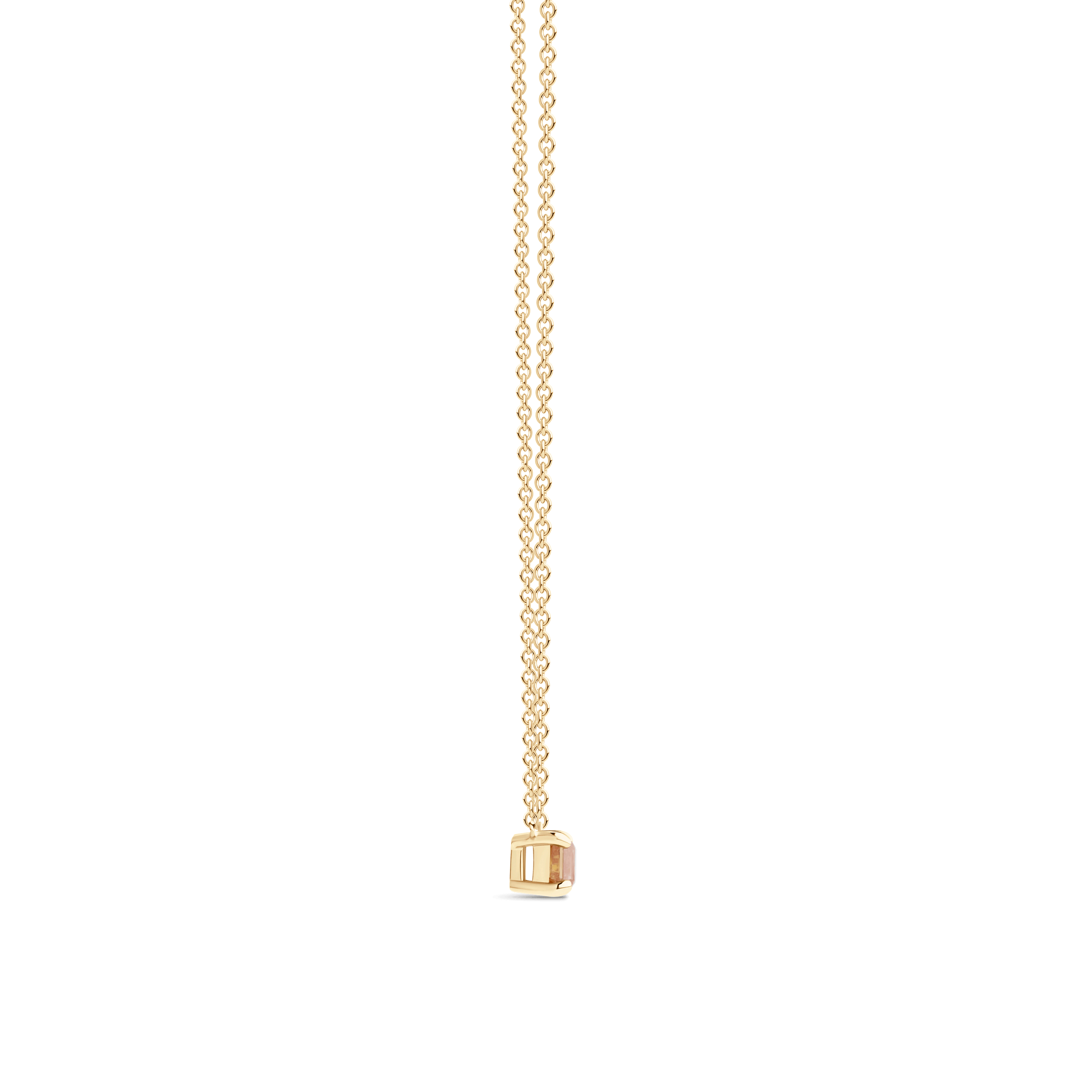 The Duo Necklace | Radiant Cut Diamond & Orange Diamond