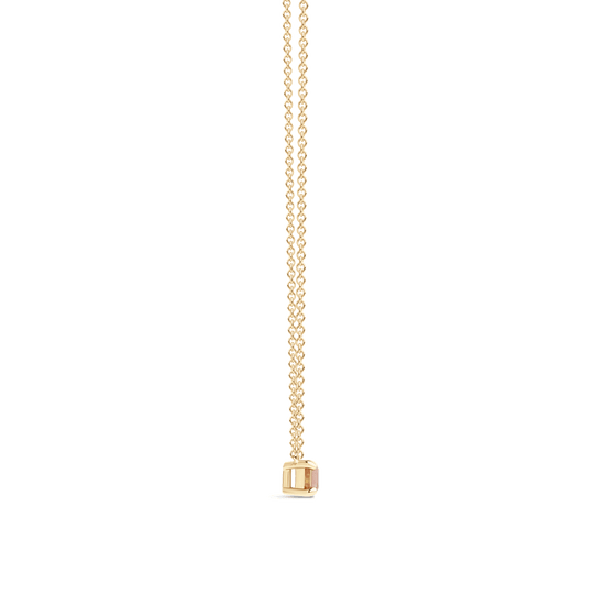 Radiant Cut White and Orange Diamond Pendant Necklace