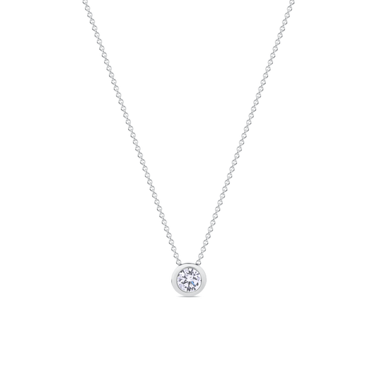 Grand Diamond Bezel Set Pendant Necklace