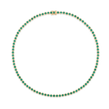 Bezel Set Emerald Tennis Necklace