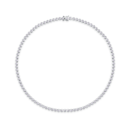 Bezel Set Diamond Tennis Necklace | WG