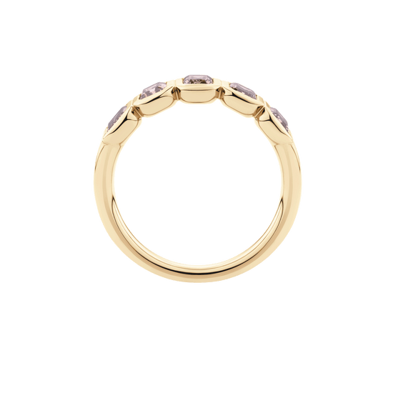 Emerald Cut Champagne Diamond Bezel Eternity Band