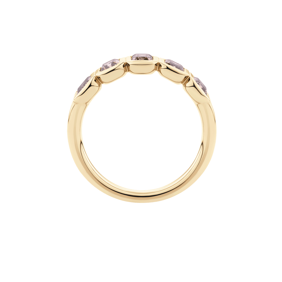 Emerald Cut Champagne Diamond Bezel Eternity Band