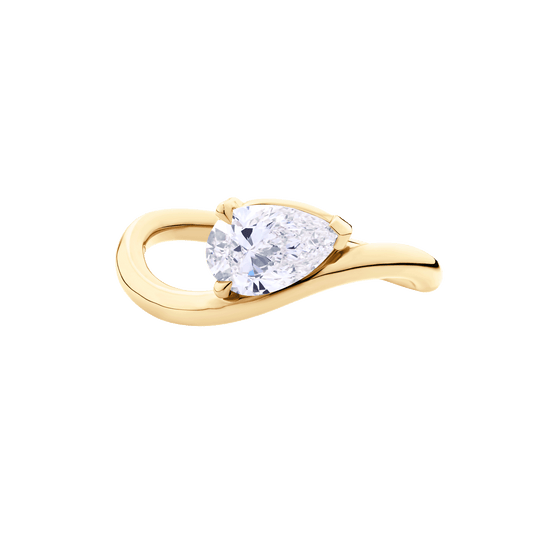 Pear Cut Diamond Curve Engagement Ring