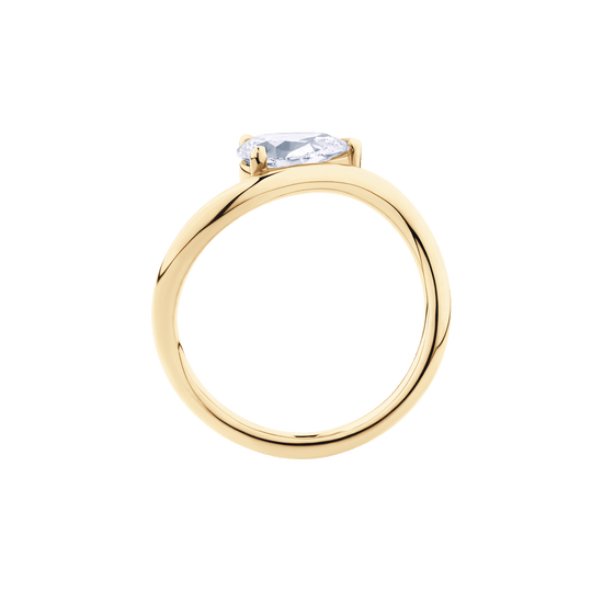 Pear Cut Diamond Curve Engagement Ring