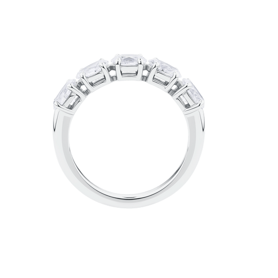East-West Oval Cut Diamond Eternity Band in 18ct White Gold