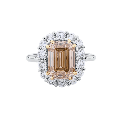 4.31ct Champagne Diamond Cluster Ring