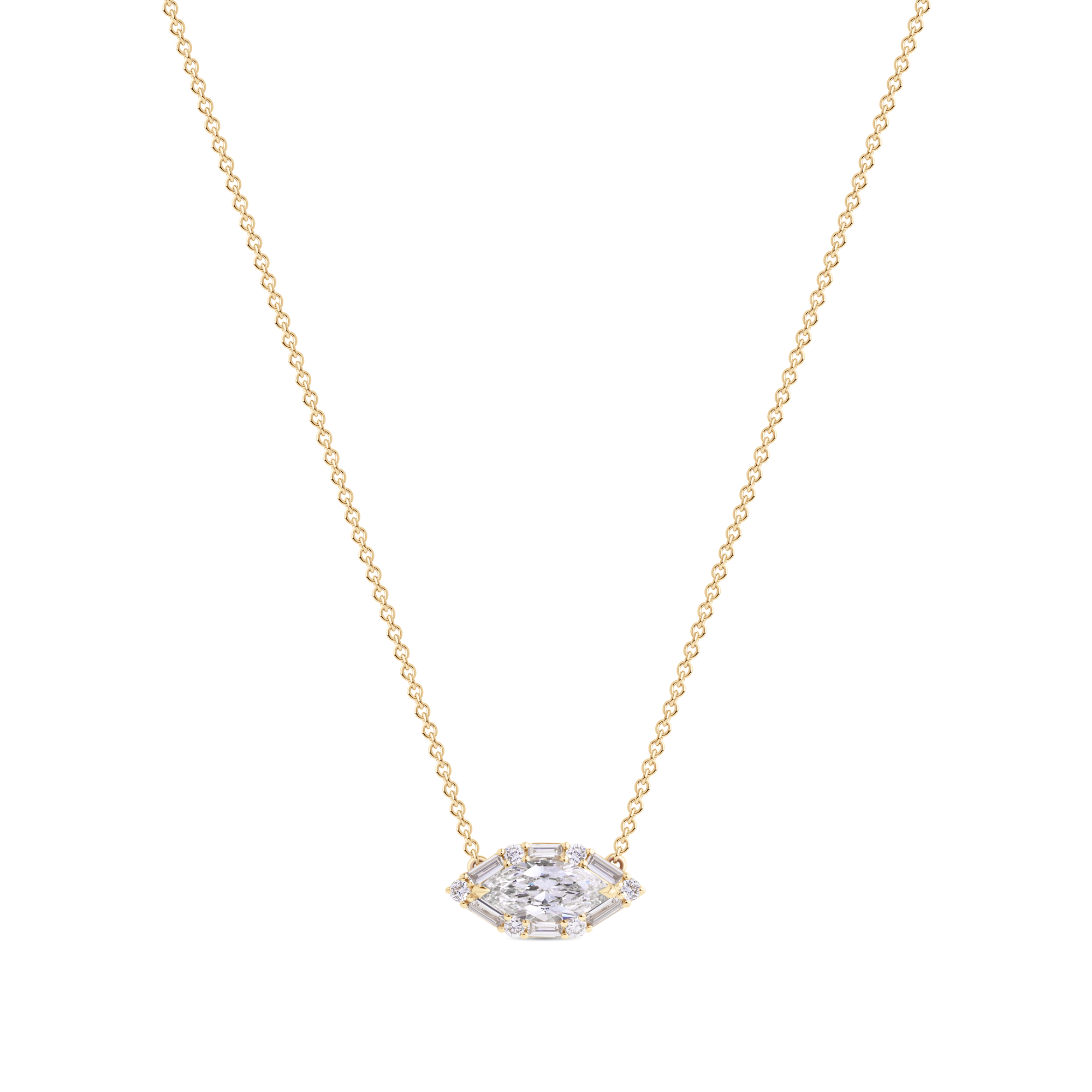 Marquise Diamond Pendant Necklace