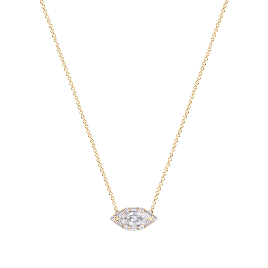 Marquise Diamond Pendant Necklace in 18ct Gold