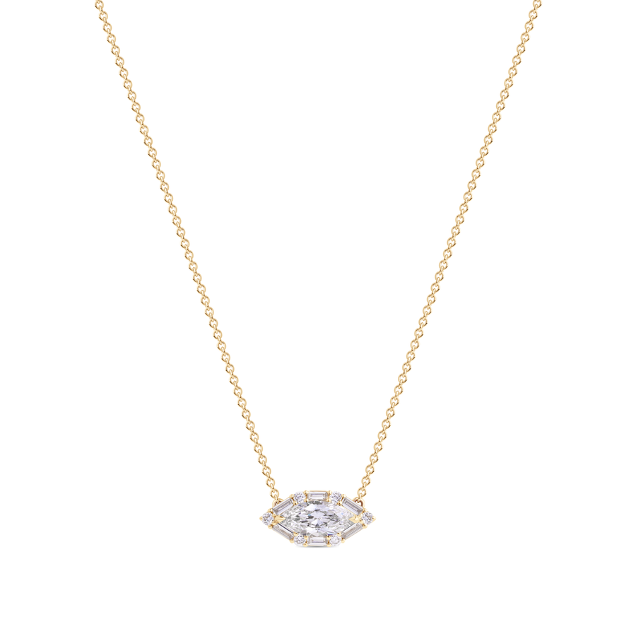 Marquise Diamond Pendant Necklace in 18ct Gold