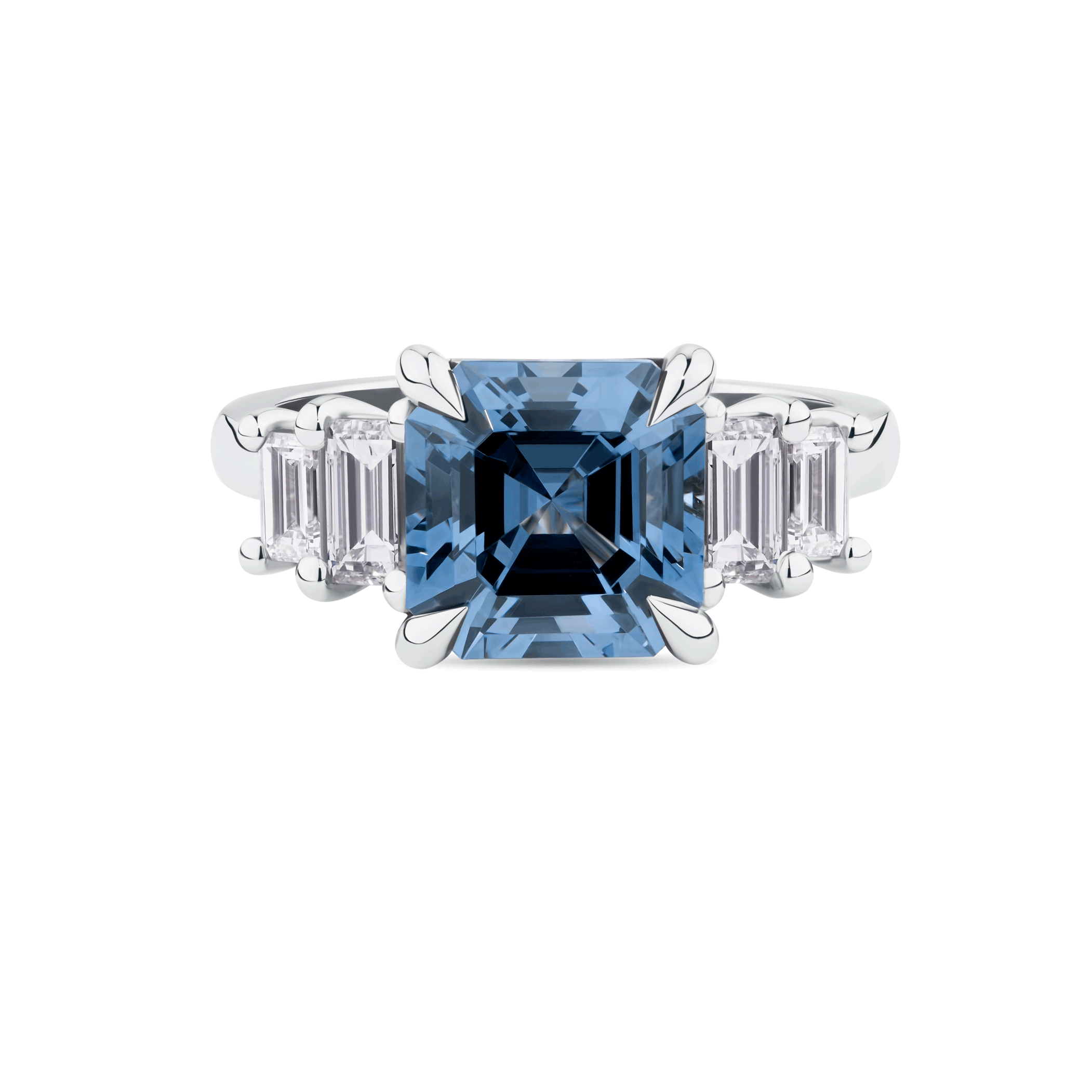 Grey Spinel Diamond Ring