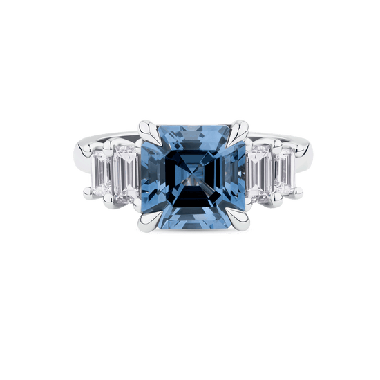 Grey Spinel Diamond Ring