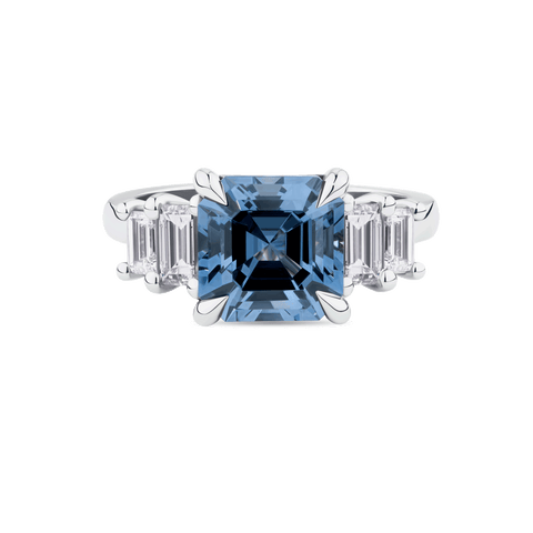 Grey Spinel Diamond Ring