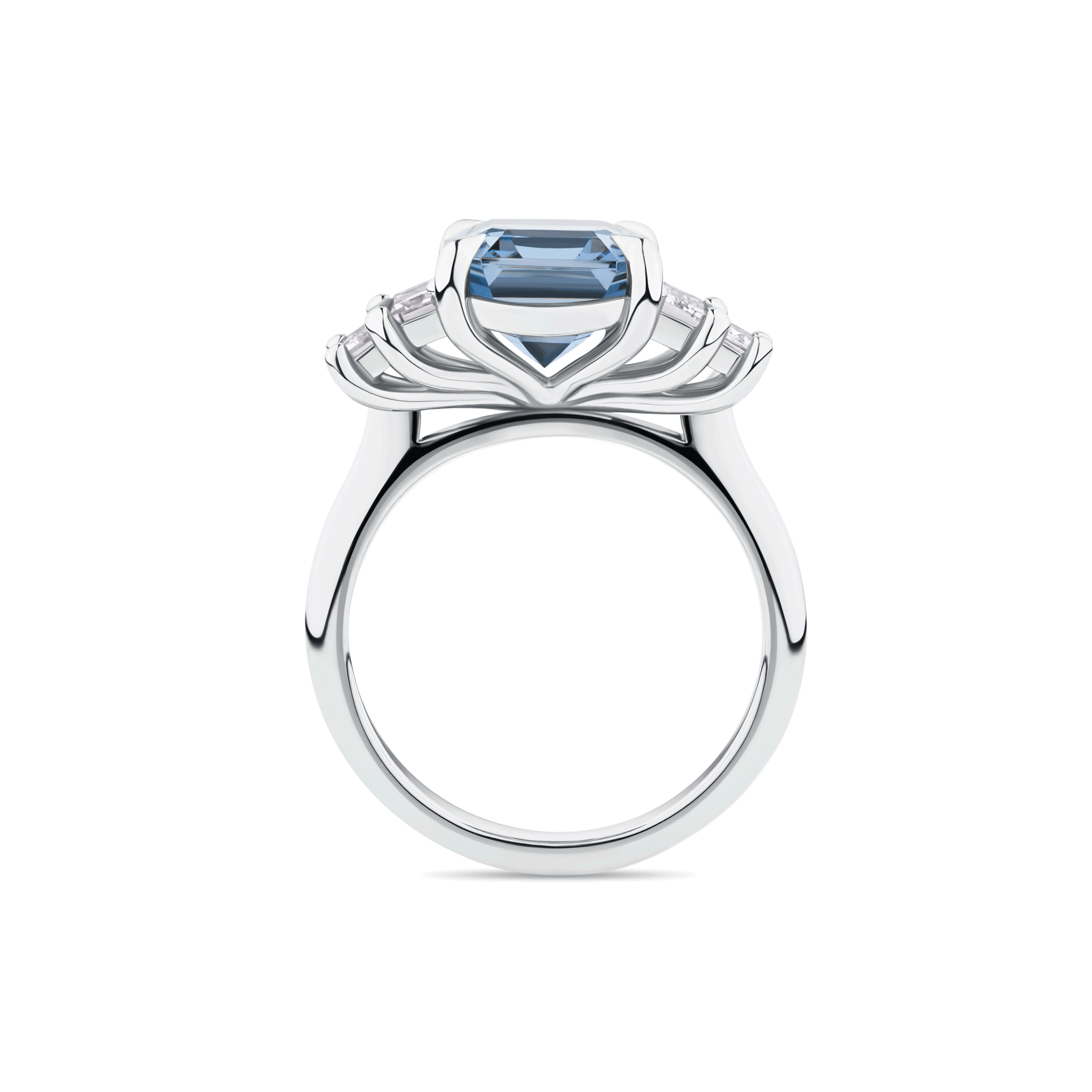 Grey Spinel Diamond Ring