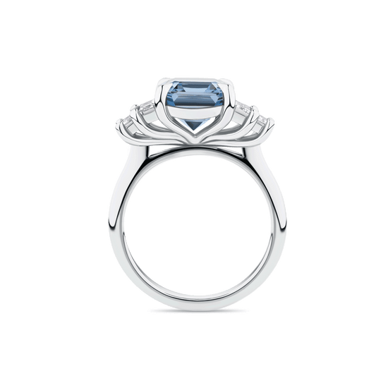 Grey Spinel Diamond Ring