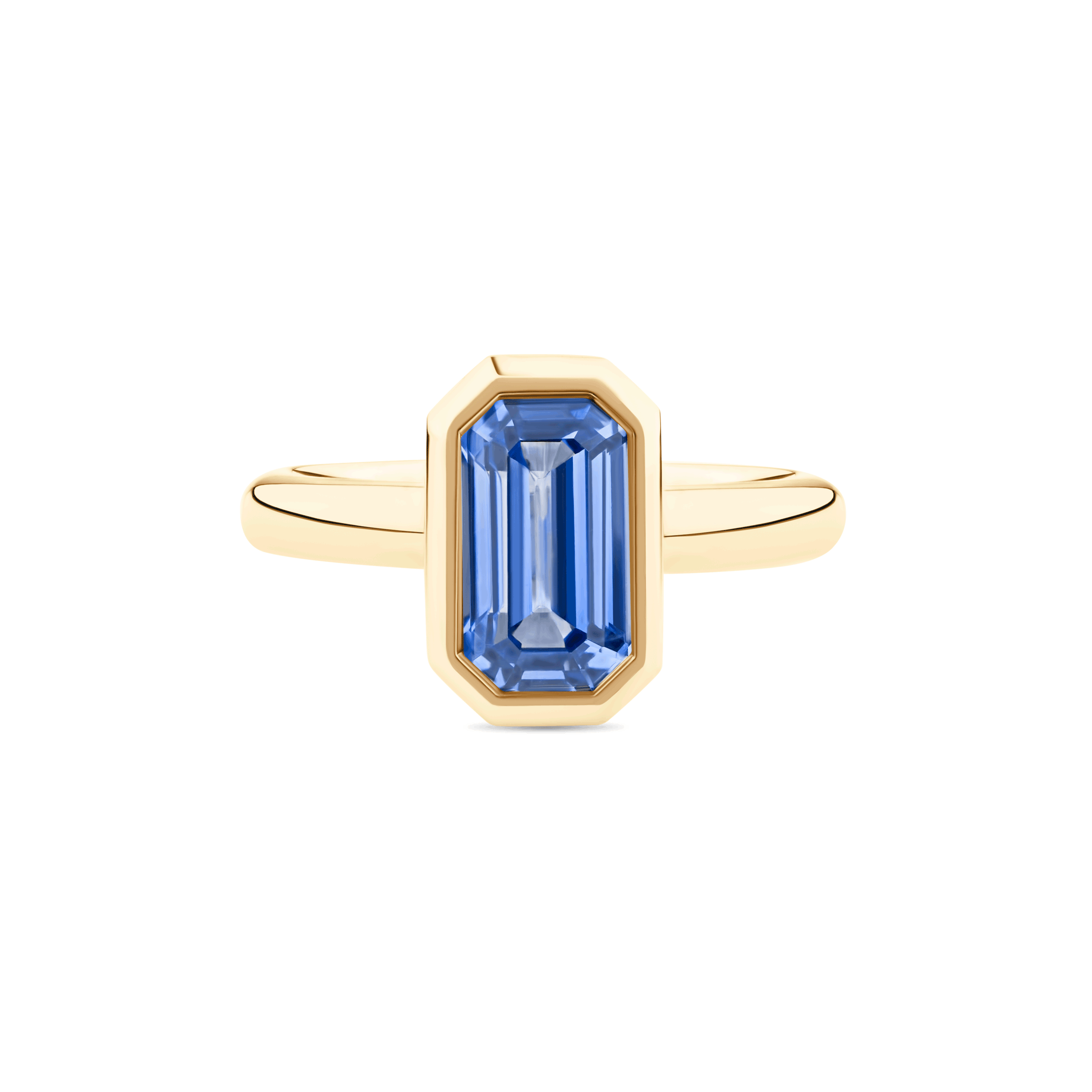 Bezel Set Ceylon Sapphire Ring