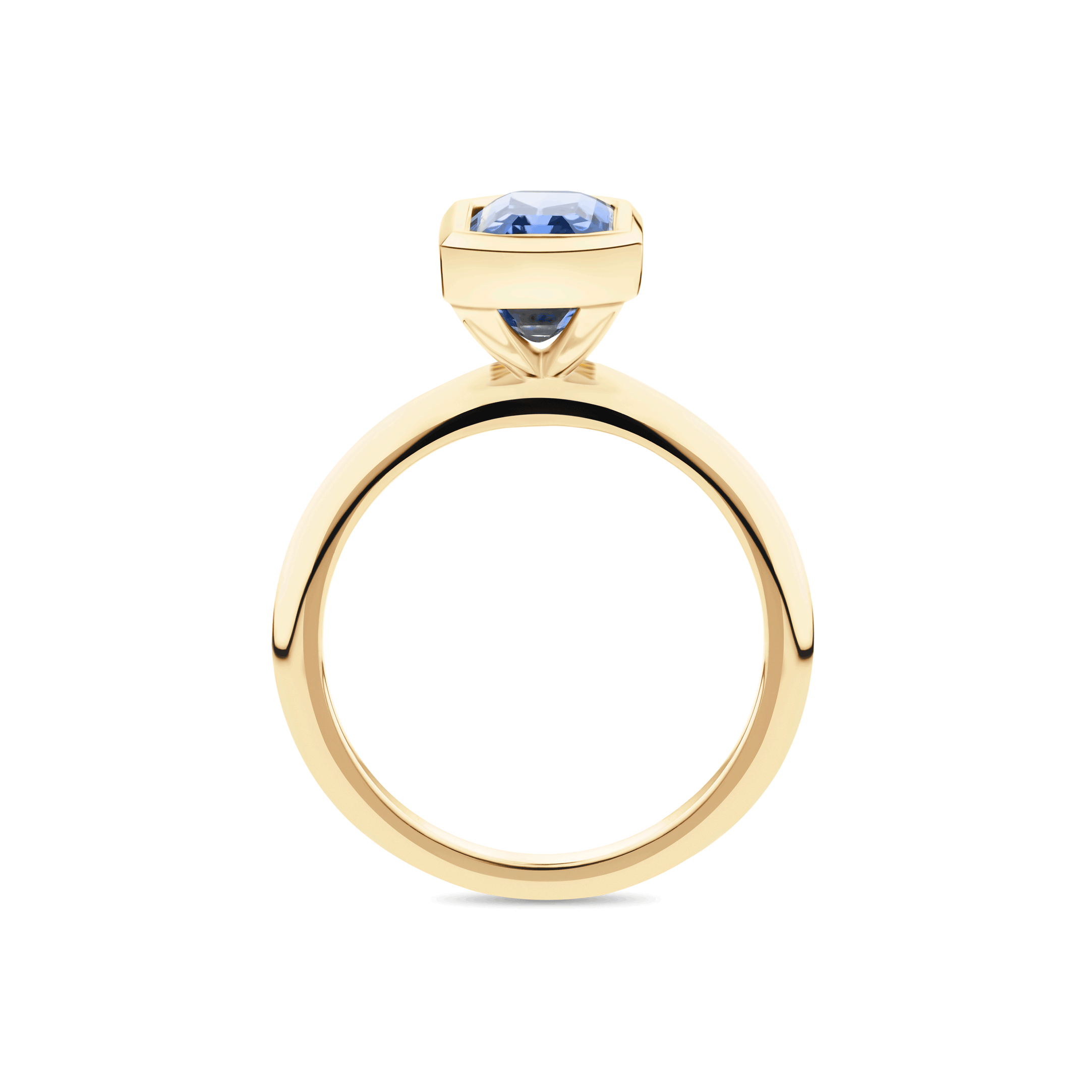Bezel Set Ceylon Sapphire Ring