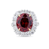 Garnet and Diamond Cluster Ring
