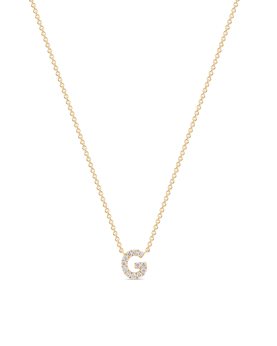 Petit Diamond Letter Necklace in 18ct Gold