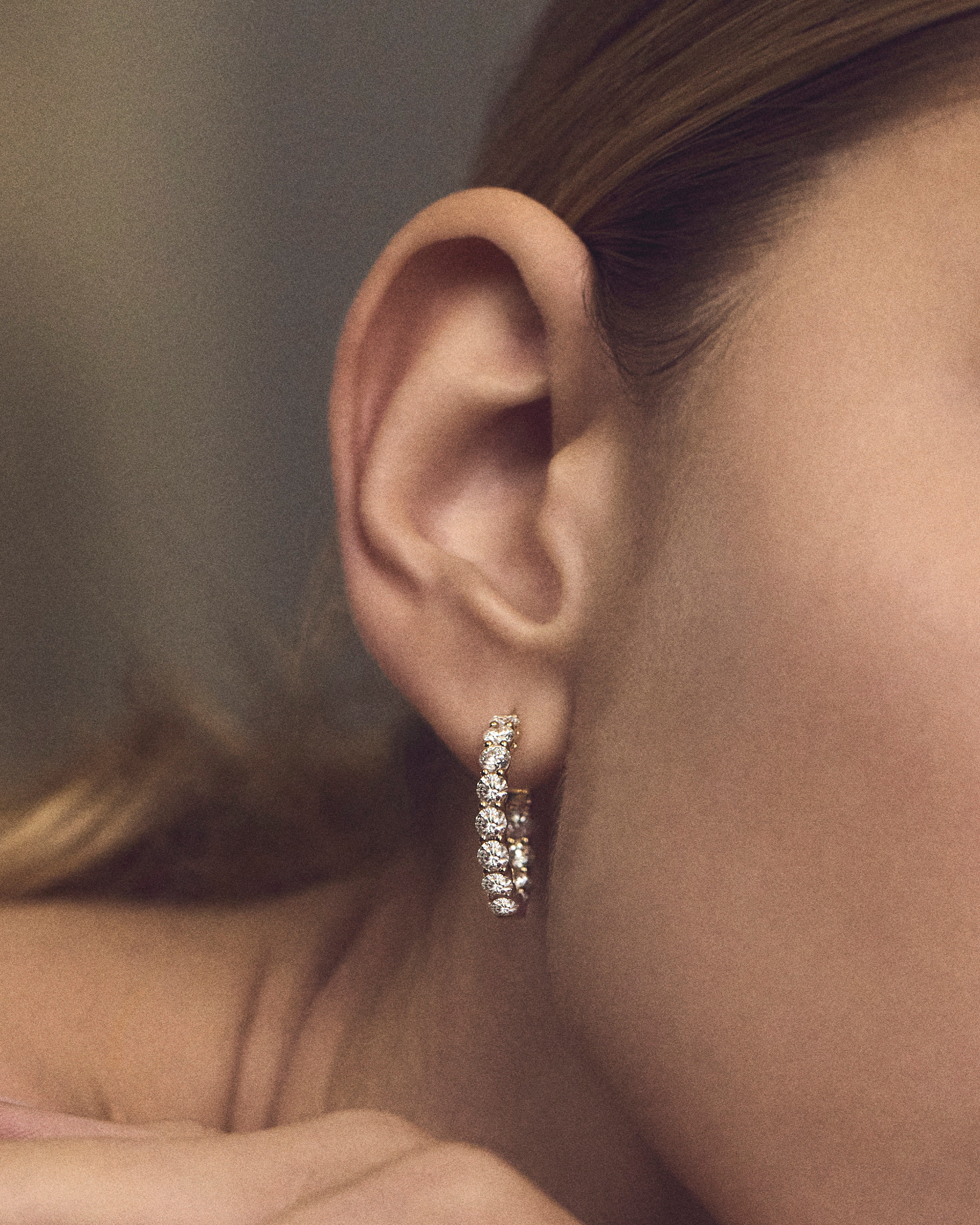 1ct Diamond Hoop Earrings in 18ct Gold