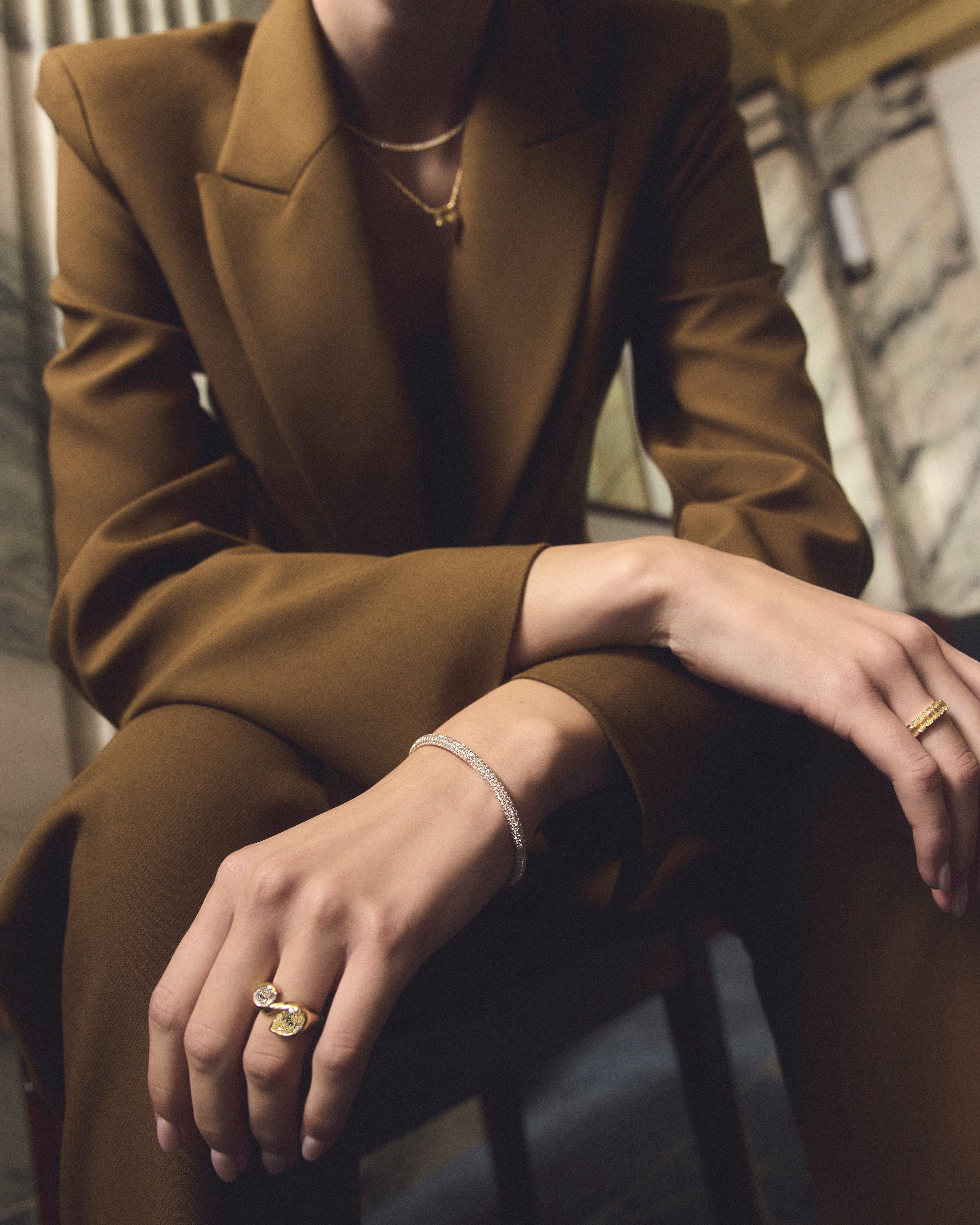 7.77ct Diamond Pavé Bangle in 18ct Yellow Gold