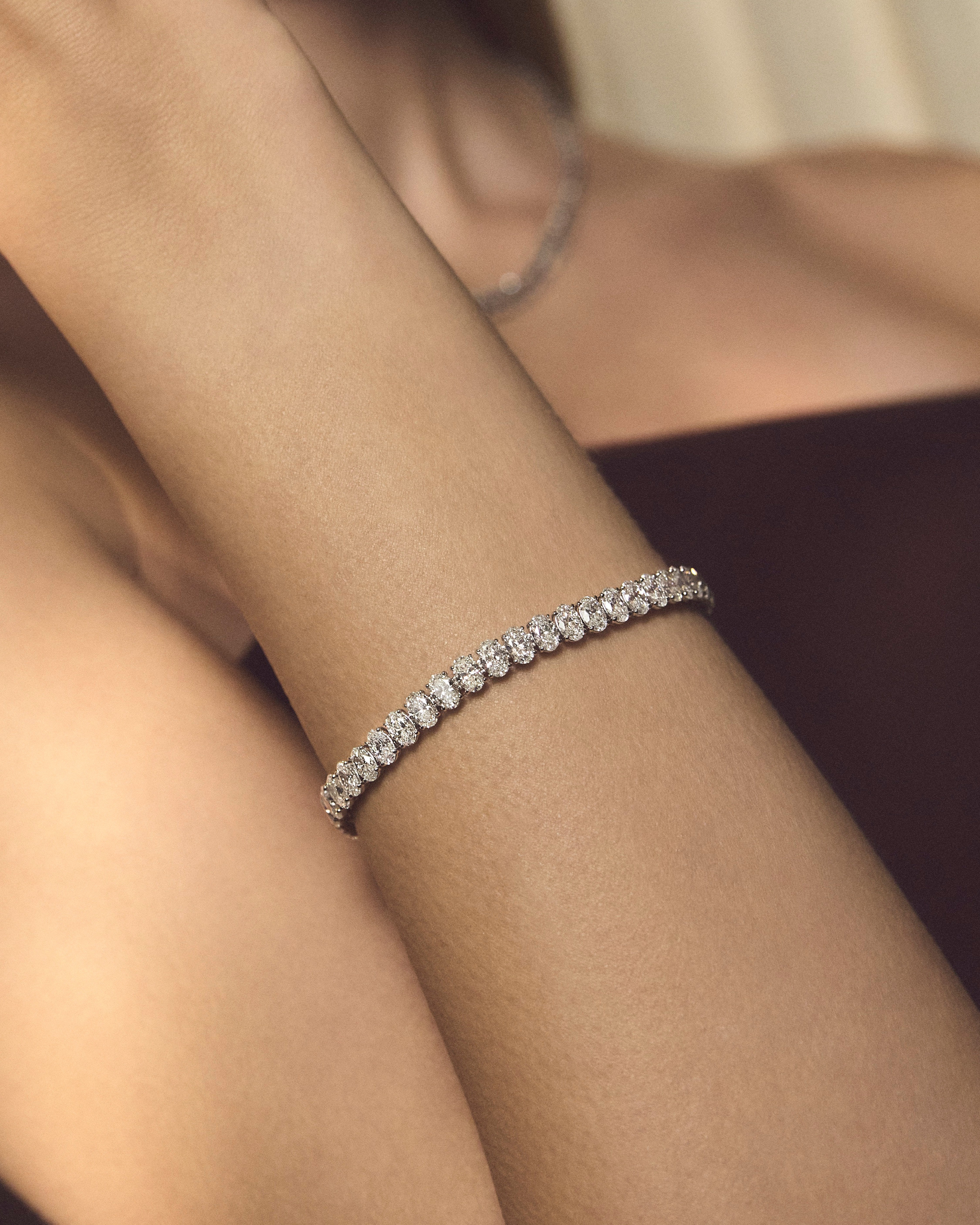 Showpiece Oval Cut Diamond Tennis Bracelet