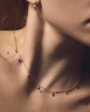 Coloured Gemstone Drop Necklace in 18ct Gold
