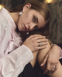 Art Nouveau-Style Cluster Ring in Platinum