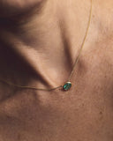 Emerald Bezel Pendant Necklace in 18ct Yellow Gold